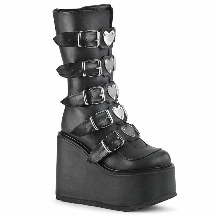platform boots straps
