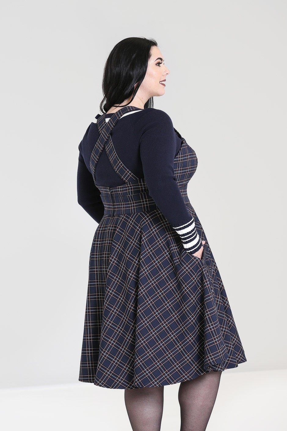 hell bunny tartan pinafore