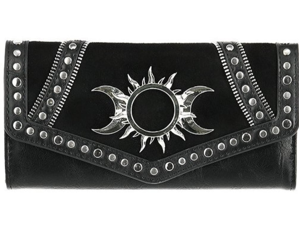 Restyle Crescent Moon Cat Ears Gothic Punk Witchcraft Faux Leather Clutch Wallet