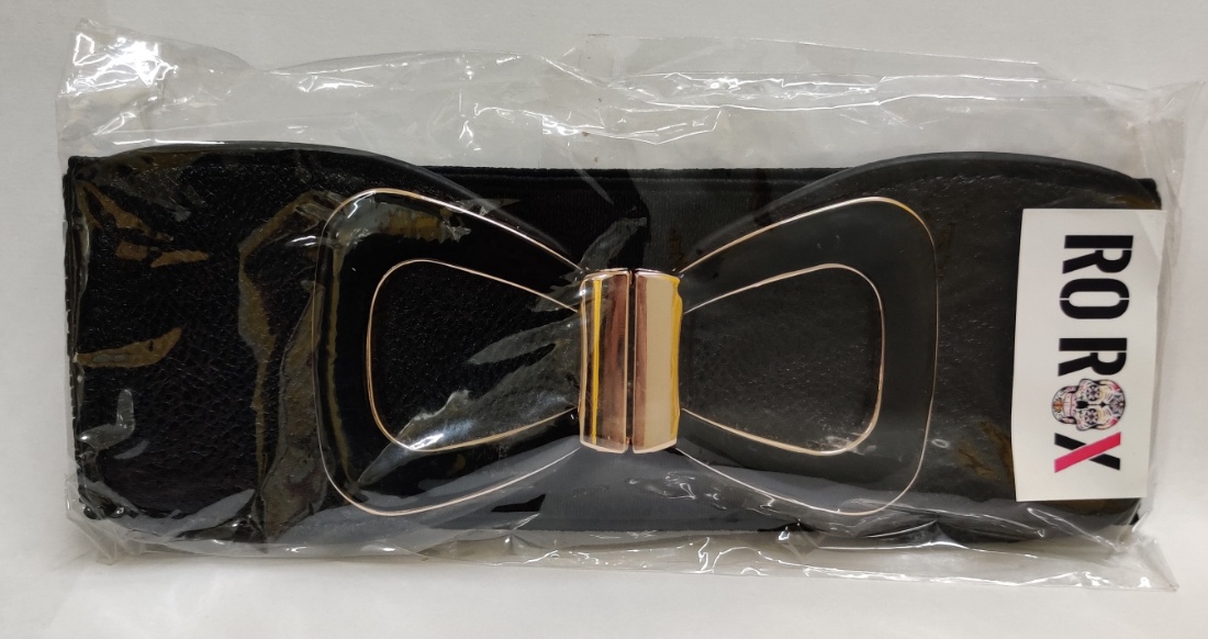 Ro Rox Jayne Vintage Retro Pin-Up 50/'s Bow Buckle Elasticated Wide Stretch Belt